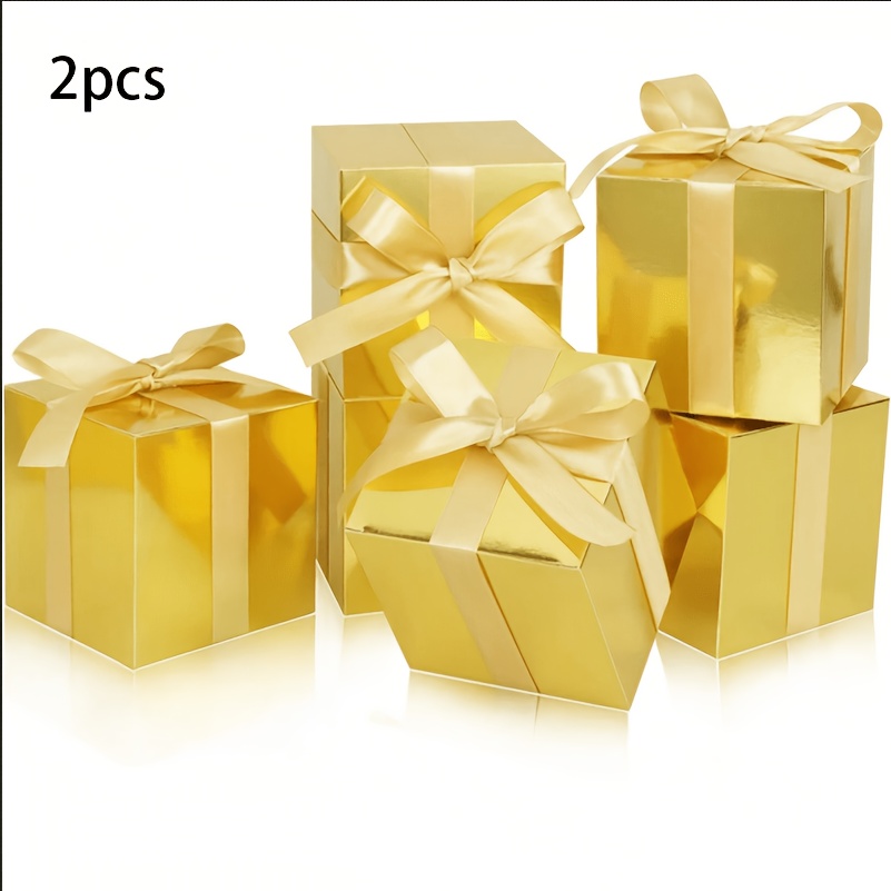 Golden Square Gift Packaging Boxes for Cosmetics and Perfume
